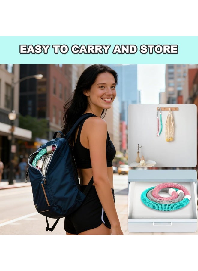 LYNLYN Soft Spring Hula Hoop for Adults, Foldable Silent Fitness Hoop with Safety Rope, Waist-Friendly PVC Design for Core Training, Weight Loss and Home Workout - Image 4